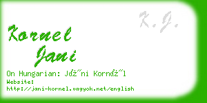 kornel jani business card